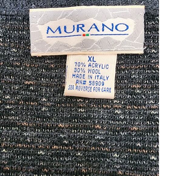 Murano VTG 90s Wool Blend Diamond Pattern V neck Sleeveless Sweater Vest Mens XL - Picture 7 of 8